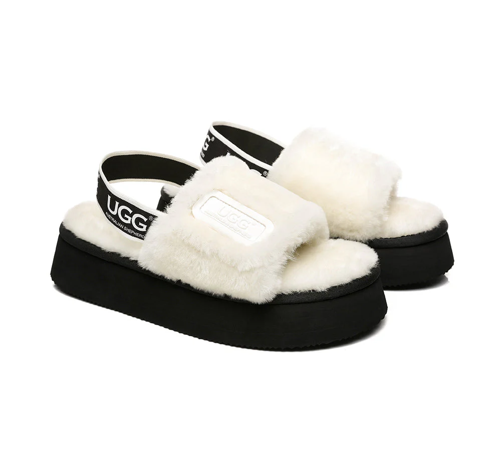 UGG Women High Platform Ugg Fluffy Slides Poppin - Image 20