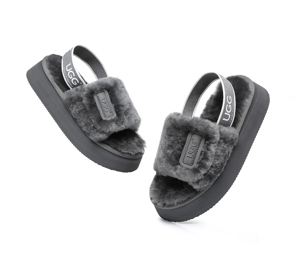 UGG Women High Platform Ugg Fluffy Slides Poppin - Image 5