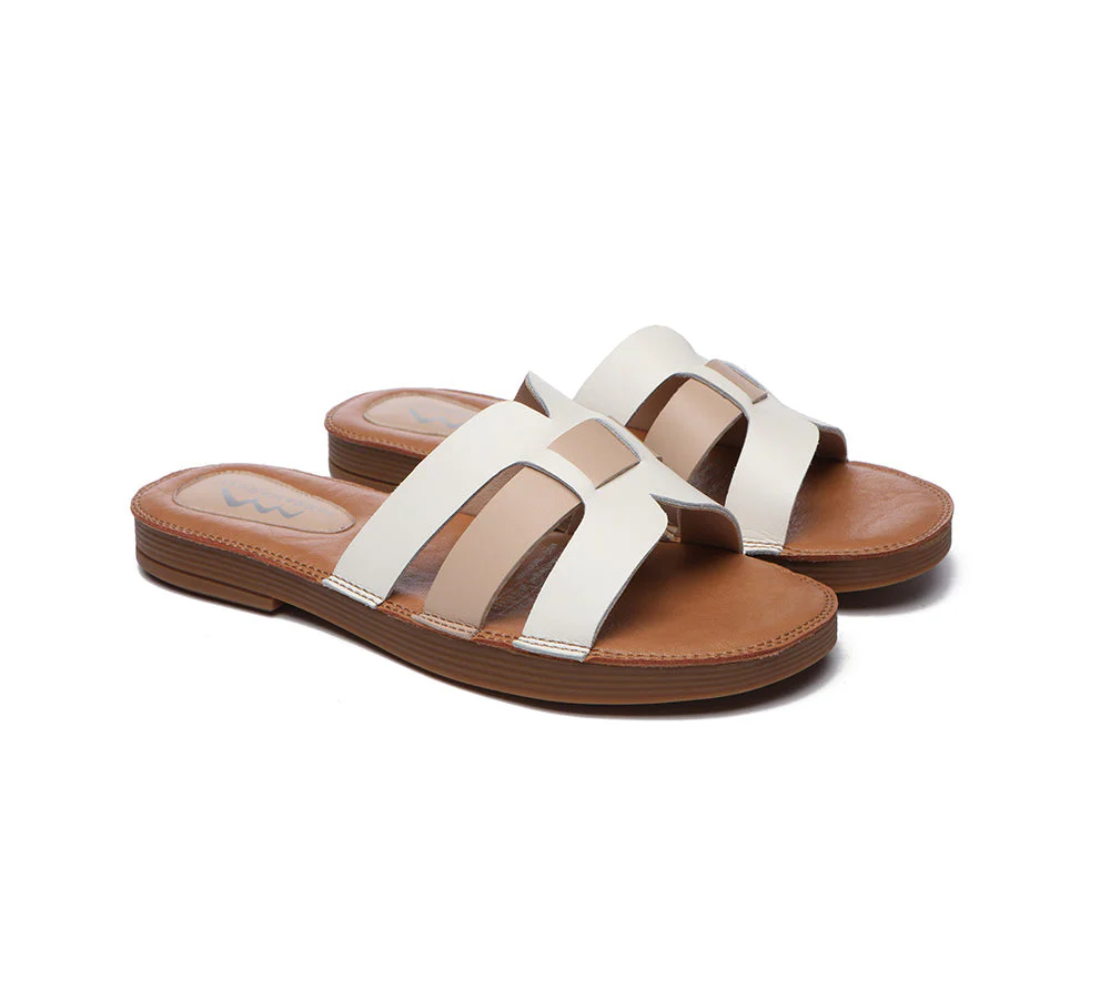 Women Flat Slides Open Toe Woven Ultra Soft Sandals - Image 10