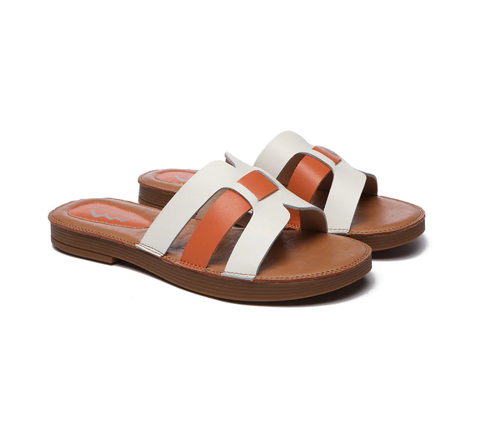 Women Flat Slides Open Toe Woven Ultra Soft Sandals - Image 3