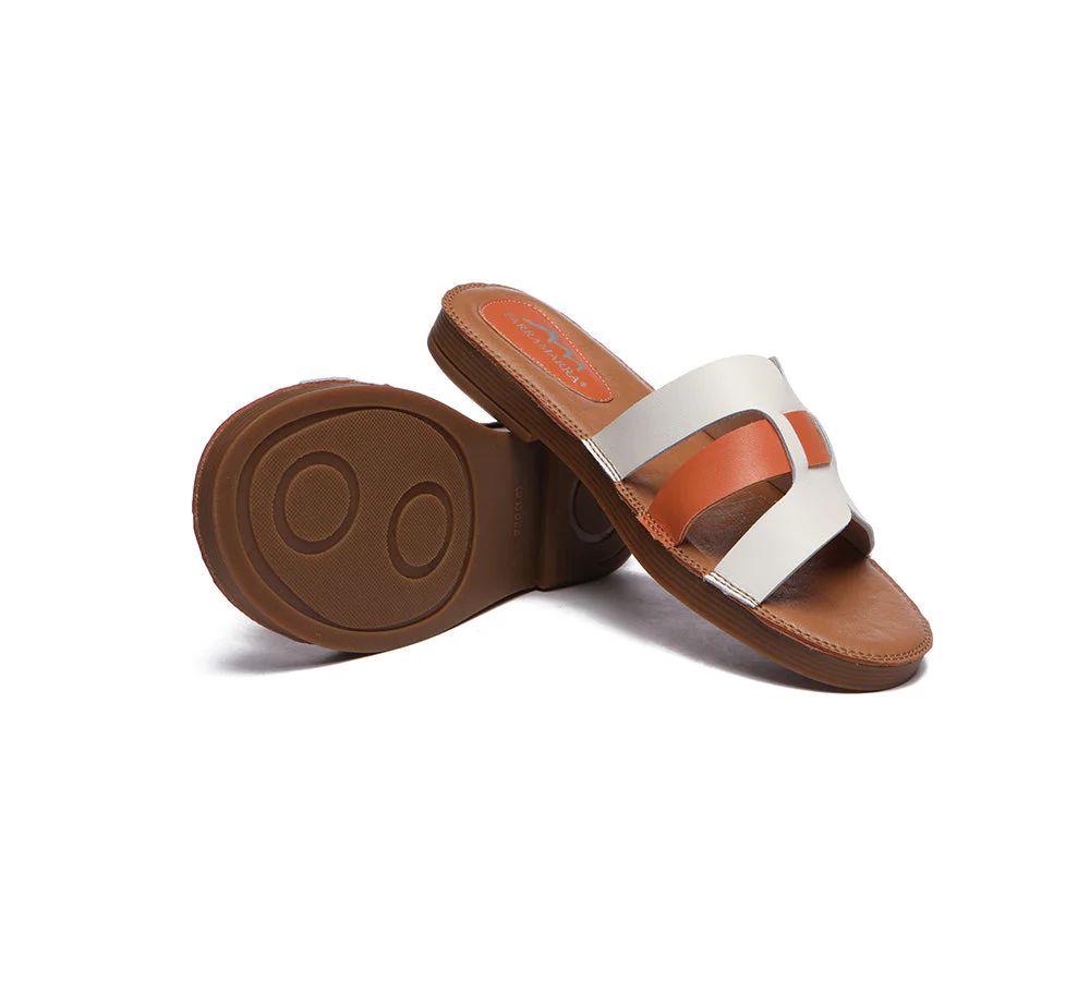 Women Flat Slides Open Toe Woven Ultra Soft Sandals - Image 4